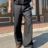 بنطلون جينز بقصة مستقيمة فضفاضة 