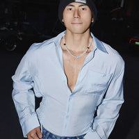 Футболка с текстурированной шнуровкой и длинным рукавом 