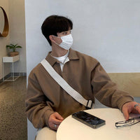 Loose Long-sleeved Polo Shirt