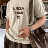 レタープリントショートスリーブプルオーバーTシャツ 