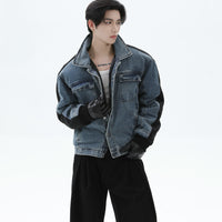 جاكيت شتوي من الدنيم محشو بالريش 