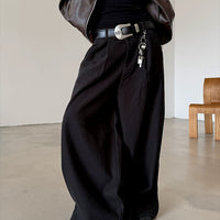 Relaxed Fit Distressed Wide Leg Pants