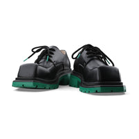 Black Square Toe Leather Shoes