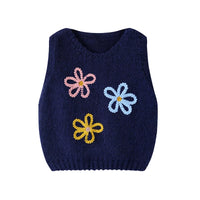 Embroidered Flower Knit Vest