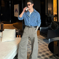 Camisa de mezclilla con bolsillo en el pecho 3D 