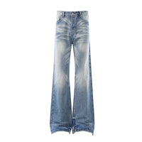 Washed Flared Straight Leg Jeans