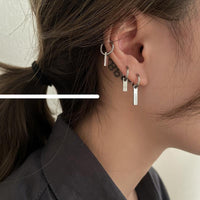 Boucles d'oreilles en métal argenté 