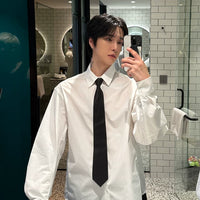 Camisa de vestir de manga larga con manga curva 