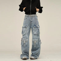 Retro Multi-pocket Cargo Jeans