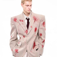 수직 줄무늬 가짜 혈흔 수트 세트 