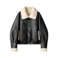 양털 안감의 양모 모터사이클 재킷 