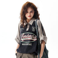 Washed Lapel Polo Shirt