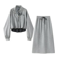 Half-Zip Sweatshirt and Skirt