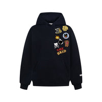 Nakışlı Grafik Yama Rahat Kapüşonlu Sweatshirt 