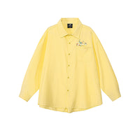 سترة قميص كاجوال مخططة مطرزة 