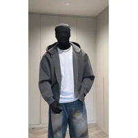 Heavyweight Hooded Zip Up Cardigan Sweatshirt