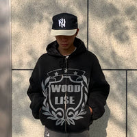 Street Style Graphic Zip Up Hoodie