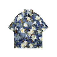 Floral Print Short Sleeve Button-Up Shirt