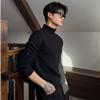 Minimalist Yüksek Yaka Dar Kesim Triko Kazak 