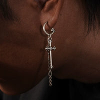 Orecchini a cerchio con frange Cross Chain 