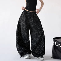 Wide Leg High Waist Star Print Pants