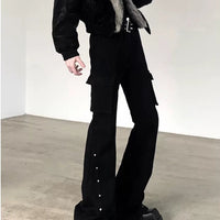 Kemerli Taşlı Geniş Paça Kargo Pantolon 