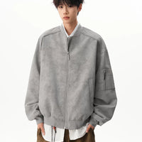 سترة بومبر بيسبول بتصميم تيدي داي من الجلد المدبوغ 