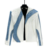 جاكيت أداء مزخرف بالخرز بتصميم ملون 