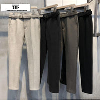 Autumn and Winter Woolen Slim Fit Pants