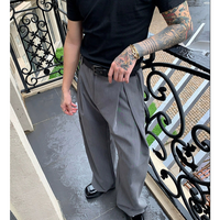 Wide-Leg Pleated A-Line Pants