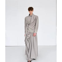 Siberian Pleats Draped Tie-Waist Shirt