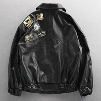 Veste de moto en cuir PU ample 
