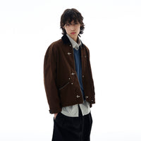 레트로 바른 스타일 헌팅 작업 자켓 