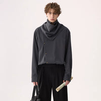 Camisa de Manga Larga Minimalista con Cuello Desmontable 