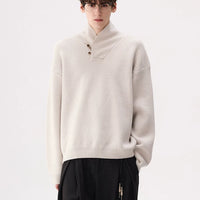 Retro Stand Collar Knit Sweater