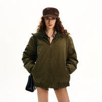 Distressed Thick Cotton Workwear Coat