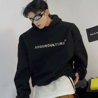 Metallic Printed Hooded Sweatshirt