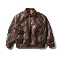 PU Leather Retro Motorcycle Jacket
