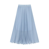 High-Waisted Pleated Mid-Length Skirt
