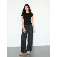 Jeans larges taille haute à jambes larges 