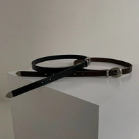 Retro Matte Leather Metal Buckle Belt