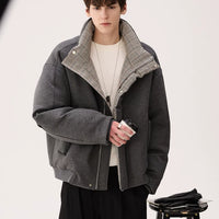 Veste courte d'hiver en duvet à carreaux 