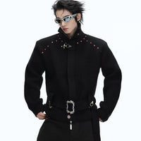 سويتر كارديجان بسحاب وياقة عالية للوزن الثقيل 