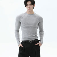 Dar Kalıp Lyocell Raglan Uzun Kollu Tişört 