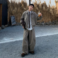 Relaxed Workwear Jacket and Wide-Leg Pants