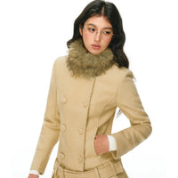 Yün Palto ve Plise Etek Takımı 