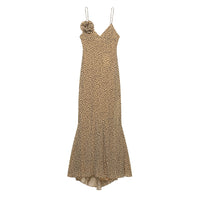 폴카 도트 플로랄 서스펜더 맥시 드레스 