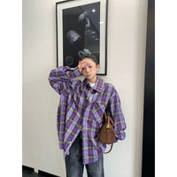 Oversized Plaid Button Down Shirt