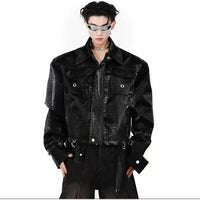 Krokodilmuster PU-Lederjacke 