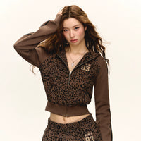 レオパードジップフロントショートジャケット 